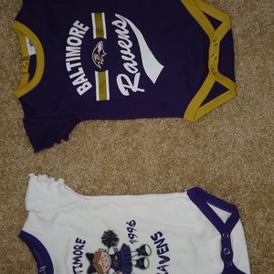 BALTIMORE RAVENS INFANT BABY NEWBORN 2 PC BODYSUIT
